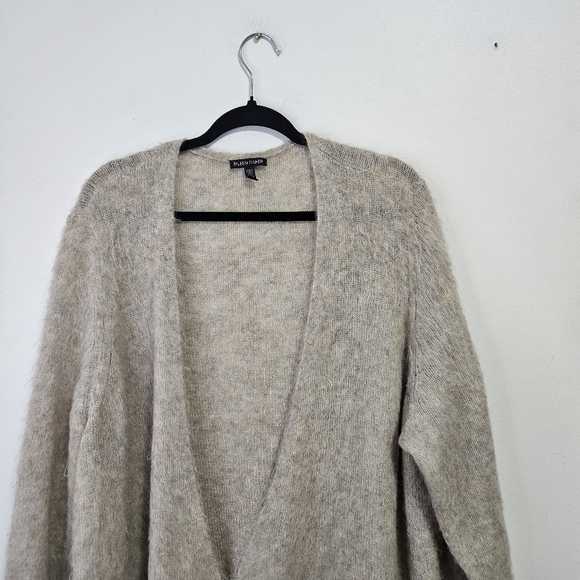 Eileen Fisher Brushed Mohair Alpaca Cardigan XL Open Front Neutral Beige - Picture 2 of 10